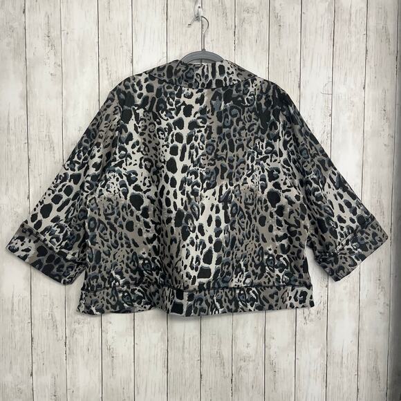 Fashion Bug Animal Print Urban Jungle Open Front Plus Size Work Business Blazer - Picture 2 of 9